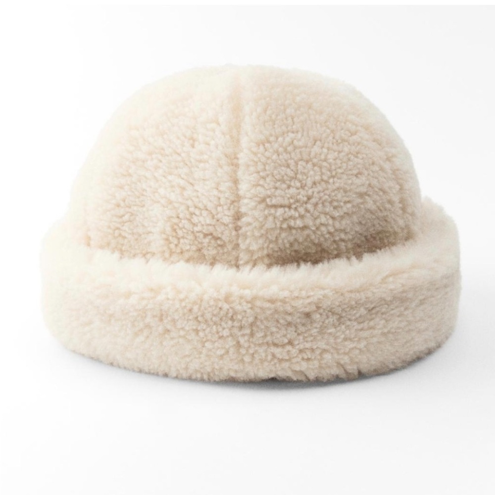 Zara Cream Sherpa Hat